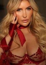 Nataly thumbnail - in red lingerie with a red ribbon