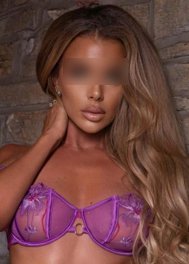 Mila thumbnail in purple lingerie, long caramel blonde hair